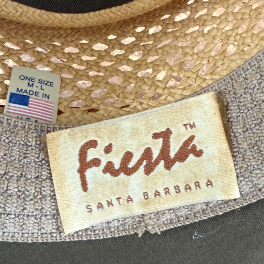 Vintage Carlton Oaks Country Club Straw Cowboy Hat Aztec Leather Band Ties - M/L - Picture 7 of 10